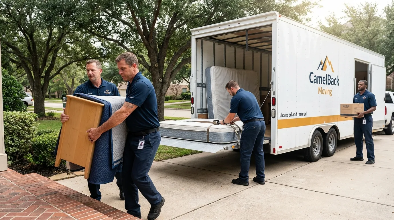 Crew loading residential truck for cross-state move from Irvington, NJ